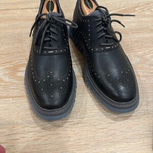 Cole Haan Black Wingtip Oxfords with Gray Soles